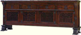 Hand Made Custom Solid Walnut New Wave Gothic Server by Artisans of the Valley - Complete