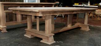 Hand Made Custom Solid Walnut New Wave Gothic Dining Table by Artisans of the Valley - In Progress - Dryfit Table Structure