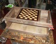 Chessboard Coffee Table In Progress - Ruff Dryfit Case with Surface and Chessboard