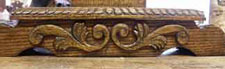 Scrollwork Carving Closeup - Custom Solid Oak Gothic Credence Table