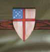 Shield Closeup - Custom Solid Oak Gothic Credence Table