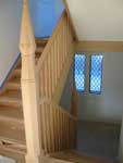 Custom Gothic Stair Post - Installed Unfinished Whole Post