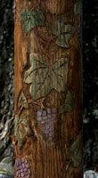 Hand Carved Oak Stair Posts - Grape & Vine Pattern by Artisans of the Valley