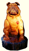 Artisans of the Valley feature Chainsaw Carving by Bob Eigenrauch - Sitting Bulldog