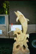 Artisans of the Valley feature Chainsaw Carving by Bob Eigenrauch - Unfinished Dolphin Mailbox Profile