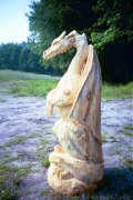 Artisans of the Valley feature Chainsaw Carving by Bob Eigenrauch - Unfinished Dragon Profile Right