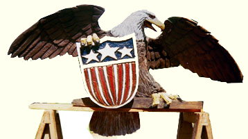 Artisans of the Valley feature Chainsaw Carving by Bob Eigenrauch - Eagle with a Shield
