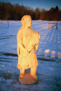 Artisans of the Valley feature Chainsaw Carving by Bob Eigenrauch - Unfinished Native American with Papoose Side