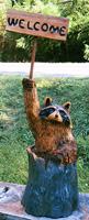Artisans of the Valley feature Chainsaw Carving by Bob Eigenrauch - Racoon Wecome