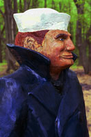Artisans of the Valley feature Chainsaw Carving by Bob Eigenrauch - Mariner Profile Closeup Right