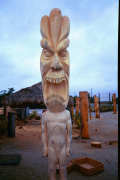Artisans of the Valley feature Chainsaw Carving by Bob Eigenrauch - Standing Tiki Statue Front View