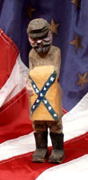 Hand carved civil war soldier with confederate flag