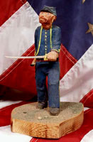 Hand carved civil war soldier