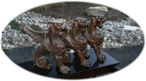 CNC Replicated Hand Carved Detail Griffins