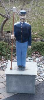 Hand carved civil war solider sculpture in progress Painted
