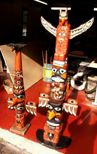 Hand carved custom totem poles