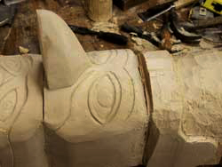 Hand carved custom totem pole - In progress