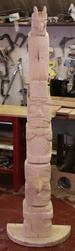 Hand carved custom totem pole - in progress unfinished