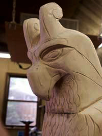 Hand carved custom totem pole - In Progress