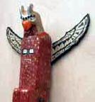 Hand carved custom totem pole - Thunderbird (Click to view larger picture)