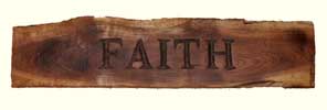 Hand carved rustic "Faith" sign