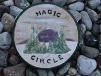Hand Carved "Magic Circle" Sign Finished