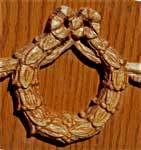 Custom CNC / Hand Carved Wreath & Ribbon - Wreath Closeup