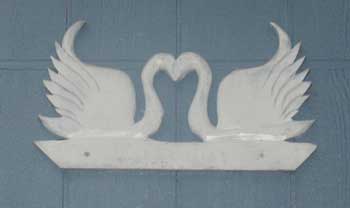 Hand carved swan applique