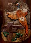 Hand Carved Wildlife Scene - Pheasant