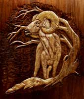 Custom Wildlife Carving - Ram