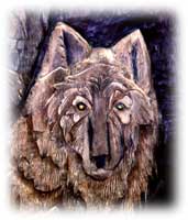 Custom Wildlife Carving - White Wolf Closeup